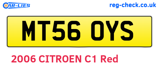 MT56OYS are the vehicle registration plates.