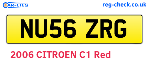 NU56ZRG are the vehicle registration plates.