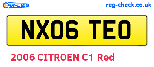 NX06TEO are the vehicle registration plates.