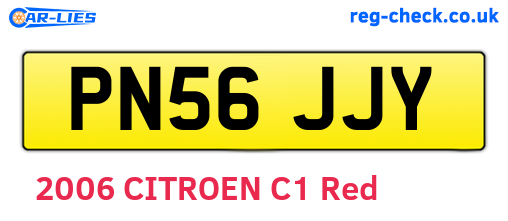 PN56JJY are the vehicle registration plates.
