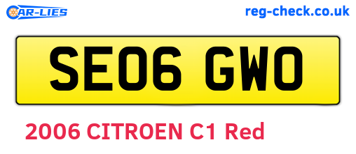 SE06GWO are the vehicle registration plates.