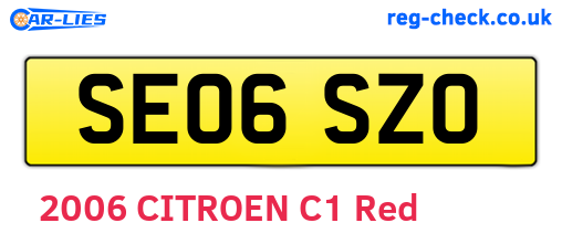 SE06SZO are the vehicle registration plates.