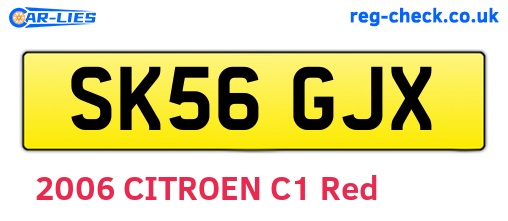 SK56GJX are the vehicle registration plates.