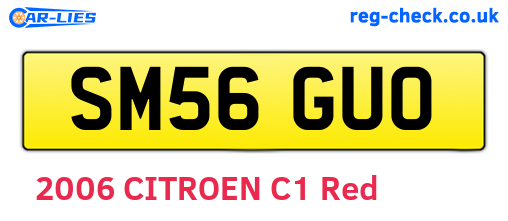 SM56GUO are the vehicle registration plates.