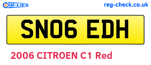 SN06EDH are the vehicle registration plates.