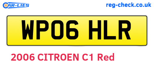 WP06HLR are the vehicle registration plates.
