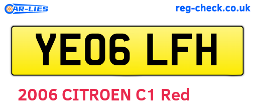 YE06LFH are the vehicle registration plates.