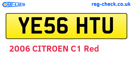 YE56HTU are the vehicle registration plates.