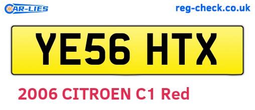 YE56HTX are the vehicle registration plates.