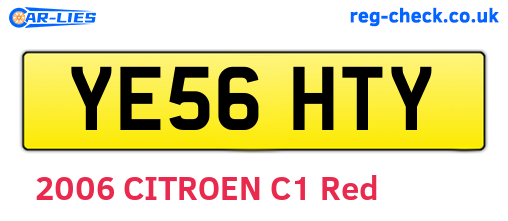 YE56HTY are the vehicle registration plates.