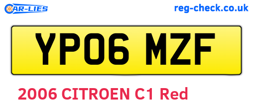 YP06MZF are the vehicle registration plates.