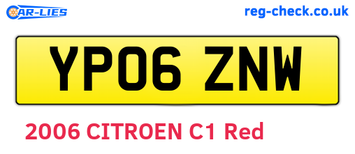 YP06ZNW are the vehicle registration plates.