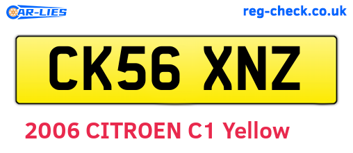 CK56XNZ are the vehicle registration plates.