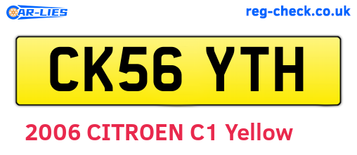 CK56YTH are the vehicle registration plates.