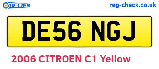 DE56NGJ are the vehicle registration plates.