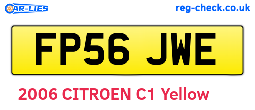 FP56JWE are the vehicle registration plates.