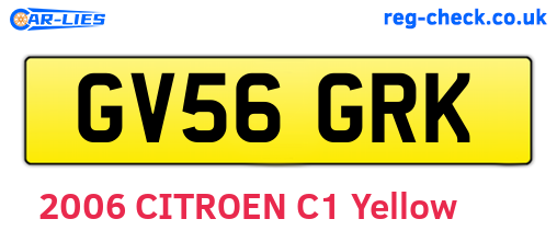 GV56GRK are the vehicle registration plates.