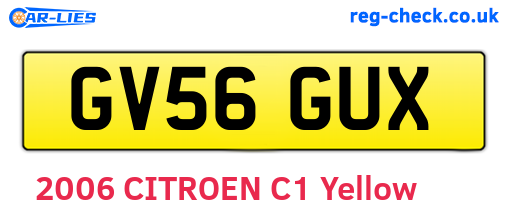 GV56GUX are the vehicle registration plates.
