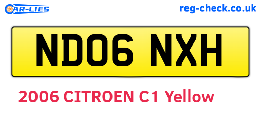 ND06NXH are the vehicle registration plates.