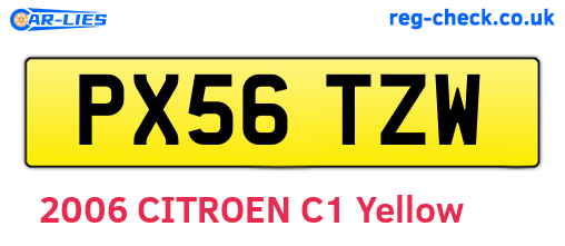 PX56TZW are the vehicle registration plates.
