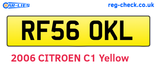 RF56OKL are the vehicle registration plates.