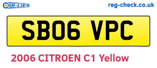 SB06VPC are the vehicle registration plates.