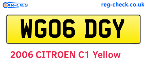 WG06DGY are the vehicle registration plates.