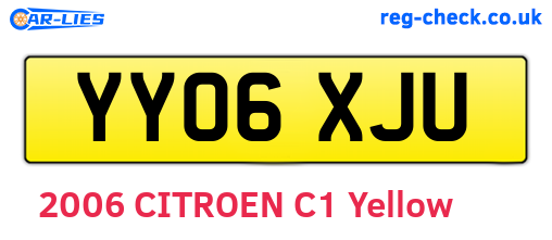 YY06XJU are the vehicle registration plates.