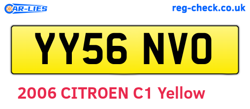 YY56NVO are the vehicle registration plates.