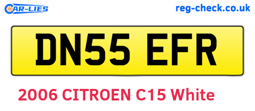 DN55EFR are the vehicle registration plates.