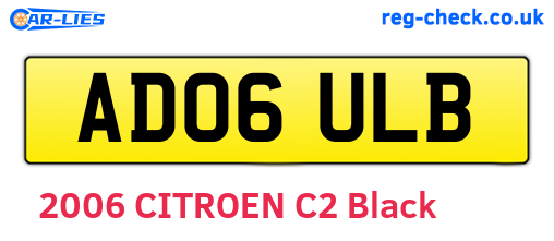 AD06ULB are the vehicle registration plates.