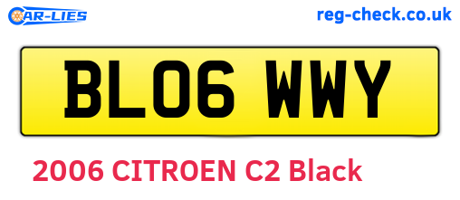 BL06WWY are the vehicle registration plates.