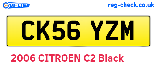CK56YZM are the vehicle registration plates.
