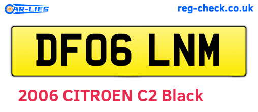 DF06LNM are the vehicle registration plates.