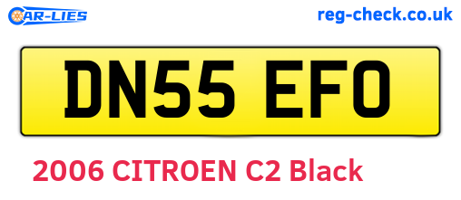 DN55EFO are the vehicle registration plates.
