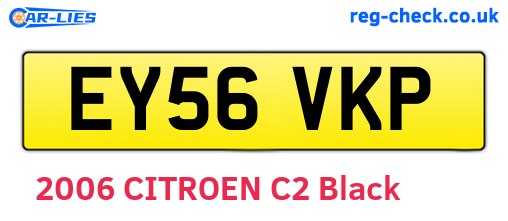 EY56VKP are the vehicle registration plates.