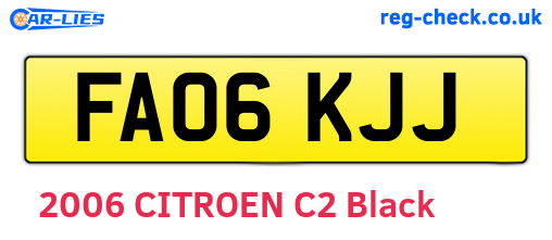 FA06KJJ are the vehicle registration plates.