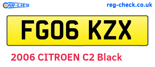 FG06KZX are the vehicle registration plates.