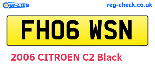 FH06WSN are the vehicle registration plates.