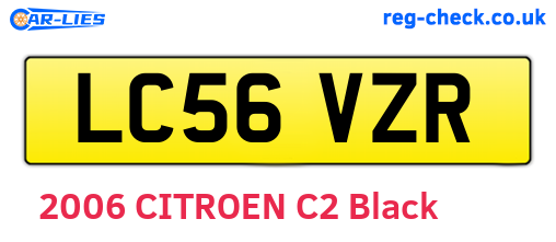 LC56VZR are the vehicle registration plates.