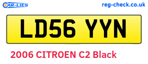 LD56YYN are the vehicle registration plates.