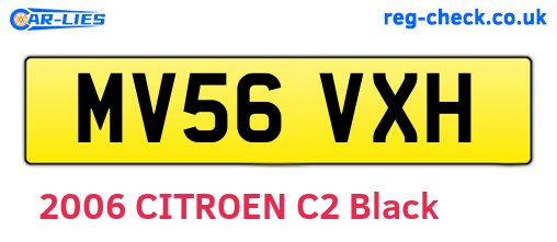 MV56VXH are the vehicle registration plates.