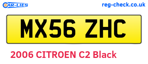 MX56ZHC are the vehicle registration plates.