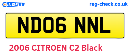 ND06NNL are the vehicle registration plates.