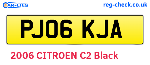 PJ06KJA are the vehicle registration plates.