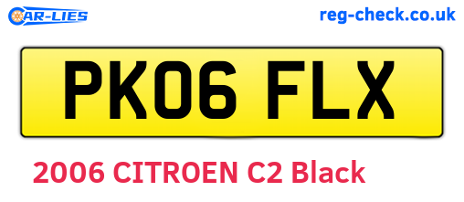 PK06FLX are the vehicle registration plates.