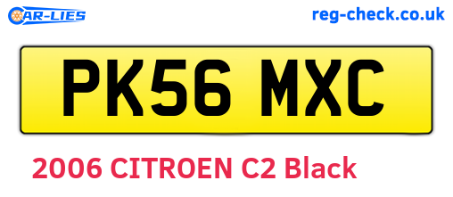 PK56MXC are the vehicle registration plates.