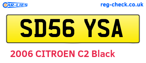 SD56YSA are the vehicle registration plates.