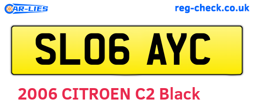 SL06AYC are the vehicle registration plates.