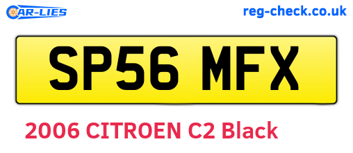 SP56MFX are the vehicle registration plates.